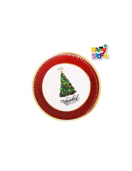 PLATO DE POLIPAPEL 17cm ARBOL DE NAVIDAD x6 DPC038