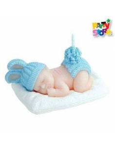 VELA DECO SOUVENIR MAMADERA BEBE CELESTE VC04