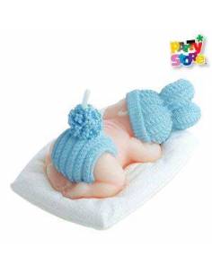 VELA DECO SOUVENIR MAMADERA BEBE CELESTE VC04 2