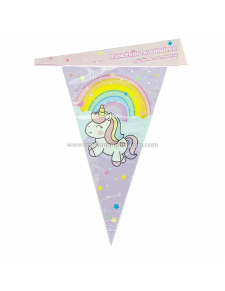 BANDERIN UNICORNIO ARCO IRIS x1