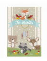 INVITACION ANIMALES DEL BOSQUE x10