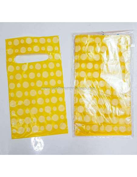 BOLSITA LUNARES AMARILO C/ BLANCO X10