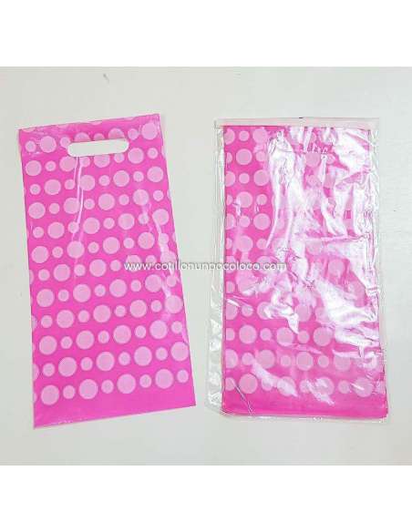 BOLSITA LUNARES FUCSIA C/ BLANCO X10