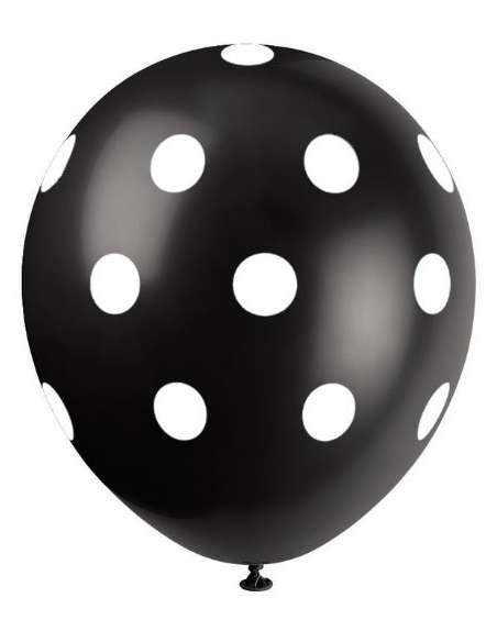 GLOBO IMPRESO NEGRO CON LUNARES N° 90 X10