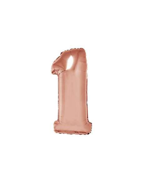 OVN-BL1 34" GLOBO N° 1 ROSA GOLD NARANJA