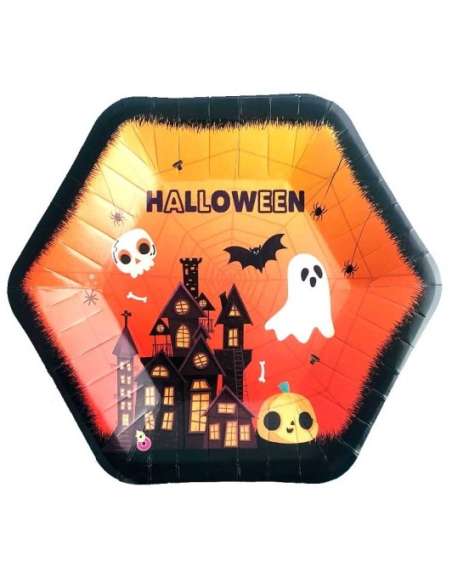 PLATO HEXAGONAL CHICO x8 HALLOWEEN
