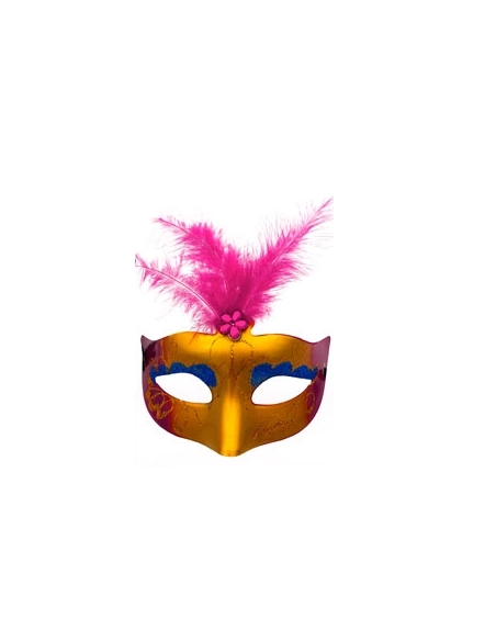 ANTIFAZ VENECIANA DEGRADE CON PLUMA Y DIGE FUCSIA