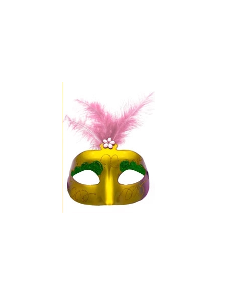 ANTIFAZ VENECIANA DEGRADE CON PLUMA Y DIGE ROSA