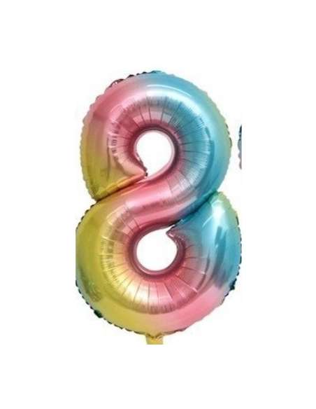Globo numero arcoiris 8 32" x1