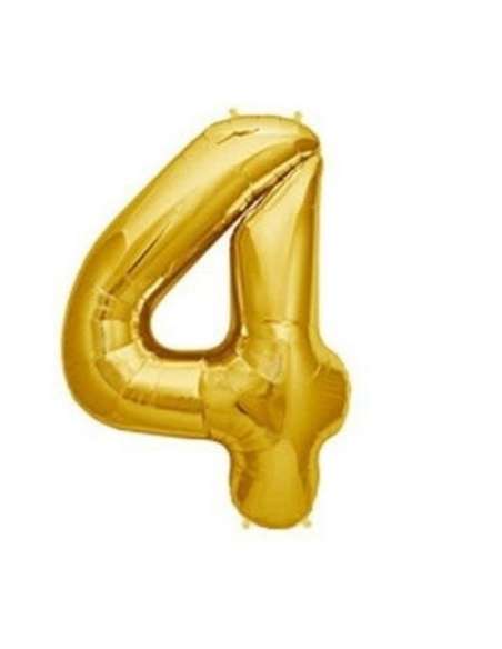 GLOBO NUMERO DORADO 4 16" x1