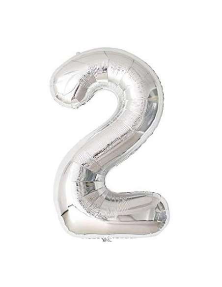 32" GLOBO NUMERO 2 PLATA