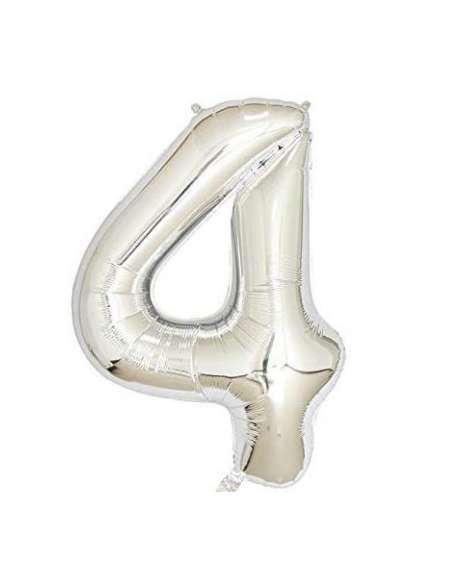 32" GLOBO NUMERO 4 PLATA