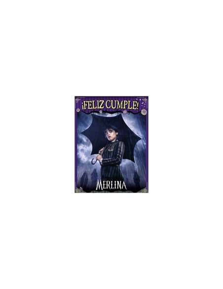 AFICHE FELIZ CUMPLE MERLINA x1