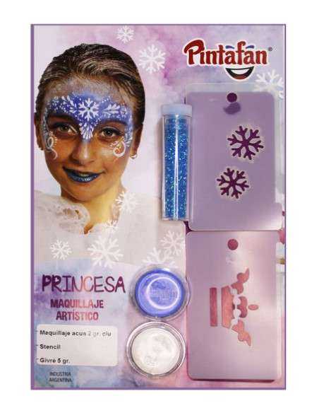 KIT MAQUILLAJE AQUA + ACCESORIOS PRINCESA BCO CEL+GIBRE+STENCIL2