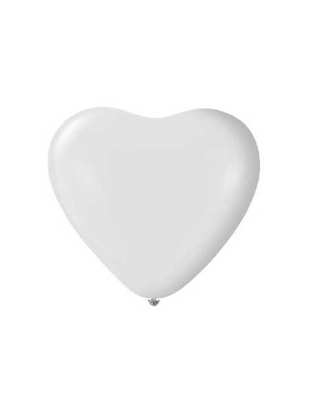 GLOBO 12 STD FORMA CORAZÓN BLANCO x25
