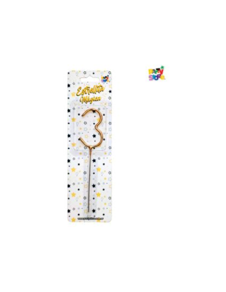 NUMERO ESTRELLITA MAGICA DORADA 3