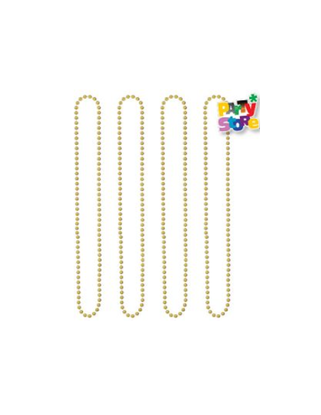 COLLAR DE CUENTAS DORADAS 80cm x4