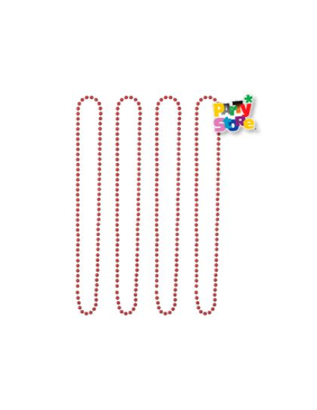 COLLAR DE CUENTAS ROJO 80cm x4