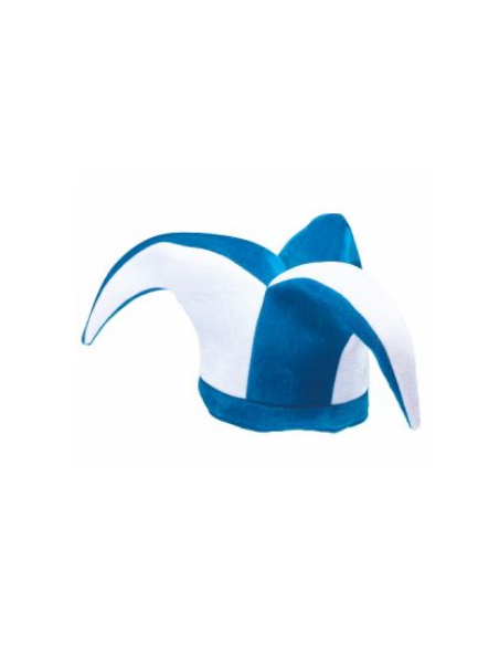 GORRO ARLEQUIN CELESTE Y BLANCO