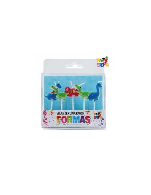 VELAS FORMAS SET DINO x5