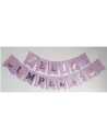 BANDERIN FELIZ CUMPLE LILA PASTEL CON STAMPA x1