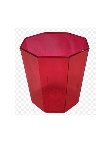 VASO 200cc OCTOGONAL ROJO x1 COLORES