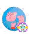 GLOBO METALIZADO PERSONAJES 18 PEPPA FAMILIA CELESTE x1