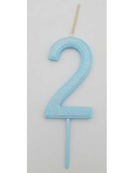 NUMERO 2 CELESTE PASTEL GLITTER