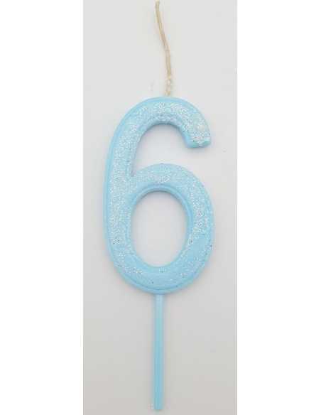 NUMERO 6 CELESTE PASTEL GLITTER