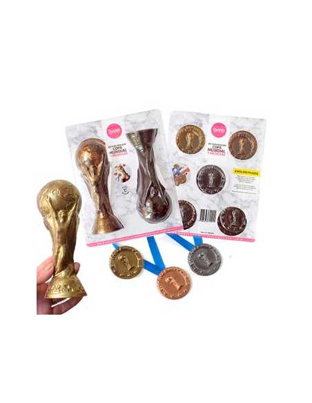 SETS 2 PLACAS COPA DEL MUNDO Y MEDALLAS