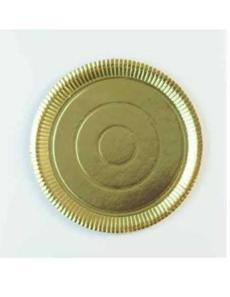 PLATO CARTON METALIZADO 28cm DIAM CLASICO ORO
