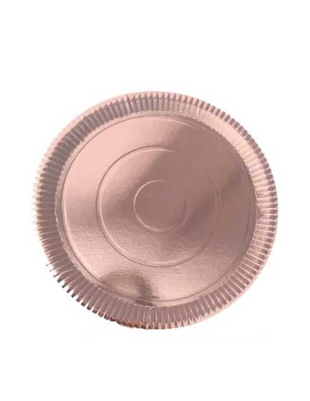 PLATO CARTON METALIZADO 16cm DIAM CLASICO ROSA GOLD