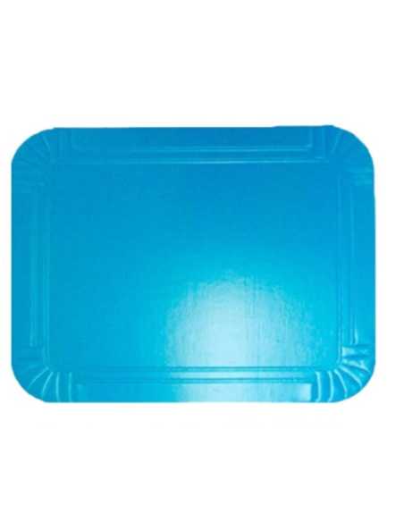 BANDEJA CARTON METALIZADO 30x40cm REFORZADA CELESTE