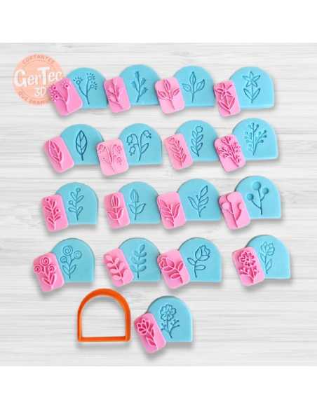 SET SELLOS FLORES x17u 3,5cm