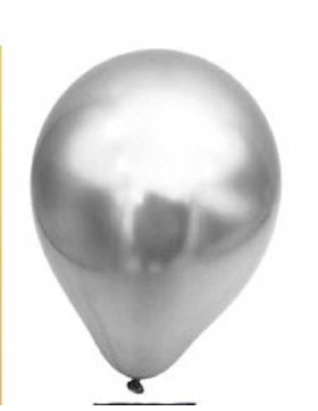 GLOBOS DE LATEX CHROME 10" TONG CHAO 1,8gr PLATA x1
