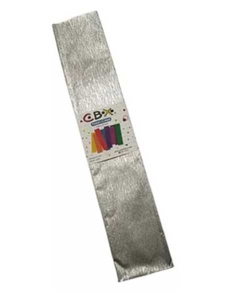 PAPEL CREPE METALIZADO PLATEADO 2.0x0.50 x1