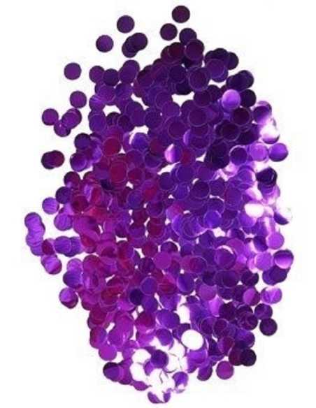 PROMO CONFETTI METALIZADO REDONDO GRANDE 2cm x 20gr PACK VIOLETA x1