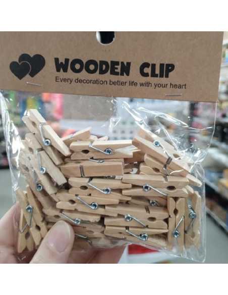 BROCHE DE MADERA CRUDO MEDIANO 35MM x 40U