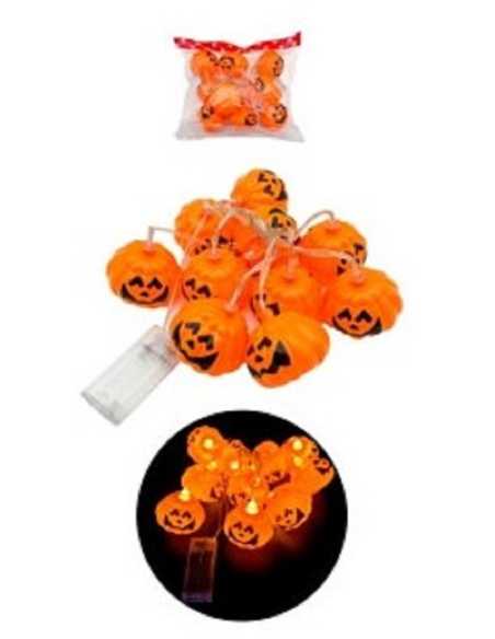 GUIRNALDA LED HALLOWEEN CALABAZA 10 LUCES 1,7M PILA AA