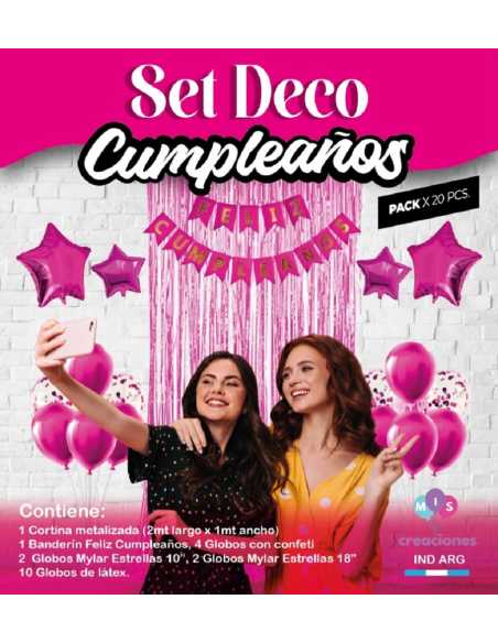 SET DECORACION COMPLETO FUCSIA
