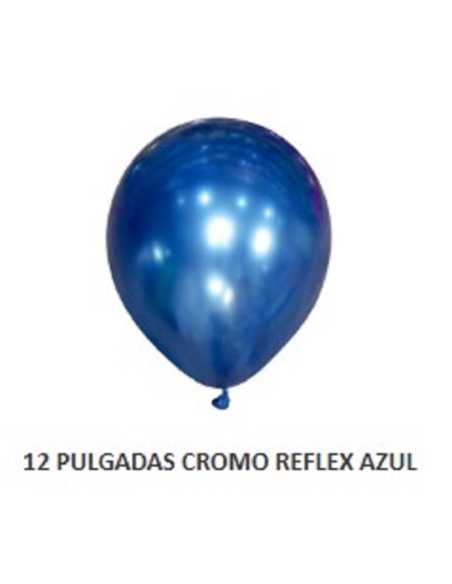 GLOBOX GLOBO CROMO 12" REFLEX AZUL x 10