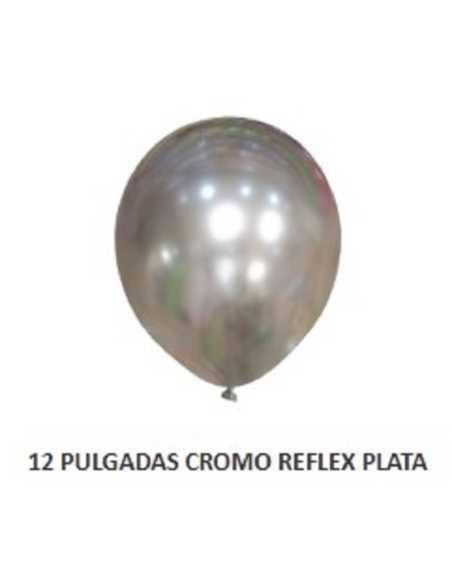 GLOBOX GLOBO CROMO 12" REFLEX PLATA x 10