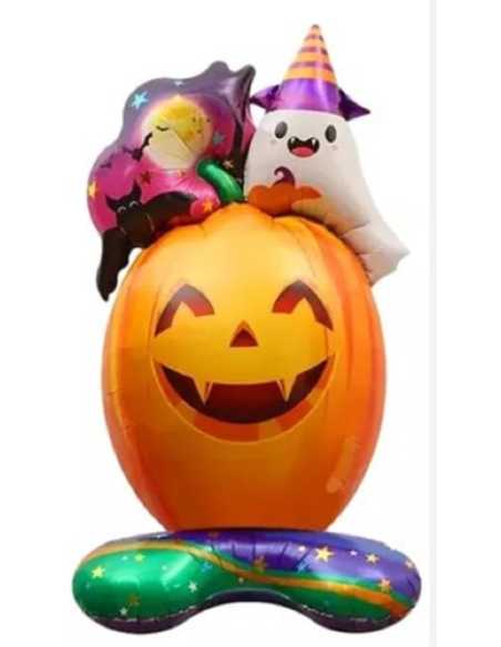 GLOBO CALABAZA GRANDE CON PIE x1