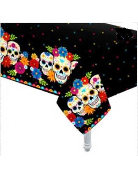 MANTEL PLASTICO CALAVERA MEXICANA 132x182cm