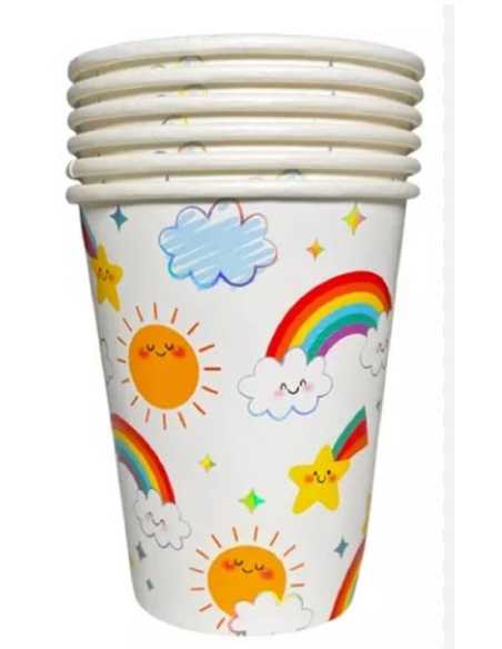VASO DE POLIPAPEL NUBE Y ARCOIRIS x 6