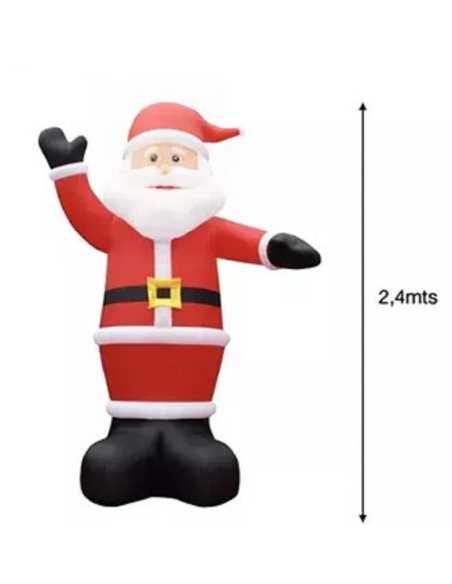 INFLABLE SALUDO DE SANTA 2,4mts 4 LEDS