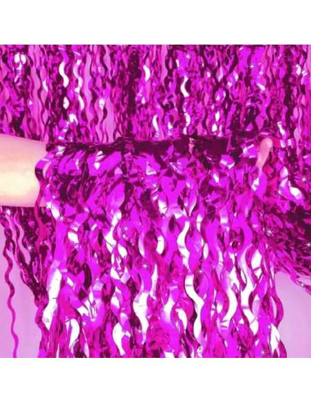 CORTINA METALIZADA ONDAS 1x2m FUCSIA