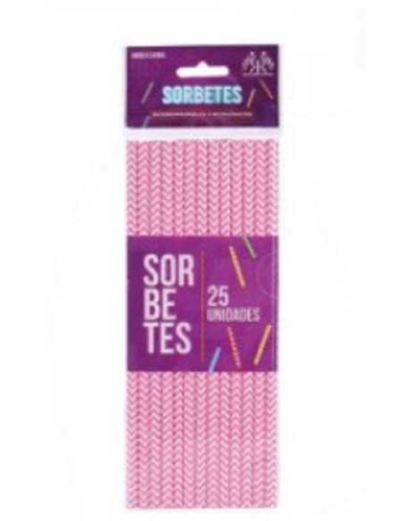 SORBETES CHEVRON ROSA x 25