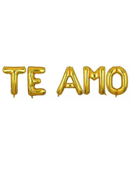 GLOBO METALIZADO 16" TE AMO DORADO 40cm x1