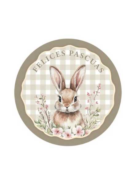 POSAVASOS x12 PASCUAS CONEJO 10cm